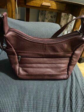 Wine Colored Leather Handbag
